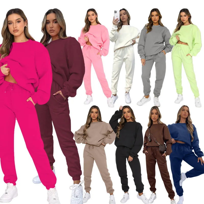 Melvine Sweatsuit Set for Women - Long Sleeved Sweatshirt Set for Ladies
