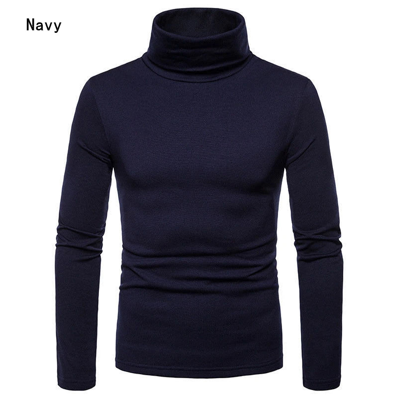Autumn Winter Men's Turtleneck Sweaters Casual Thermal Long Sleeve Slim Fit Pullovers Stretch Basic Tops Sweatshirt Jumper T-Shirt