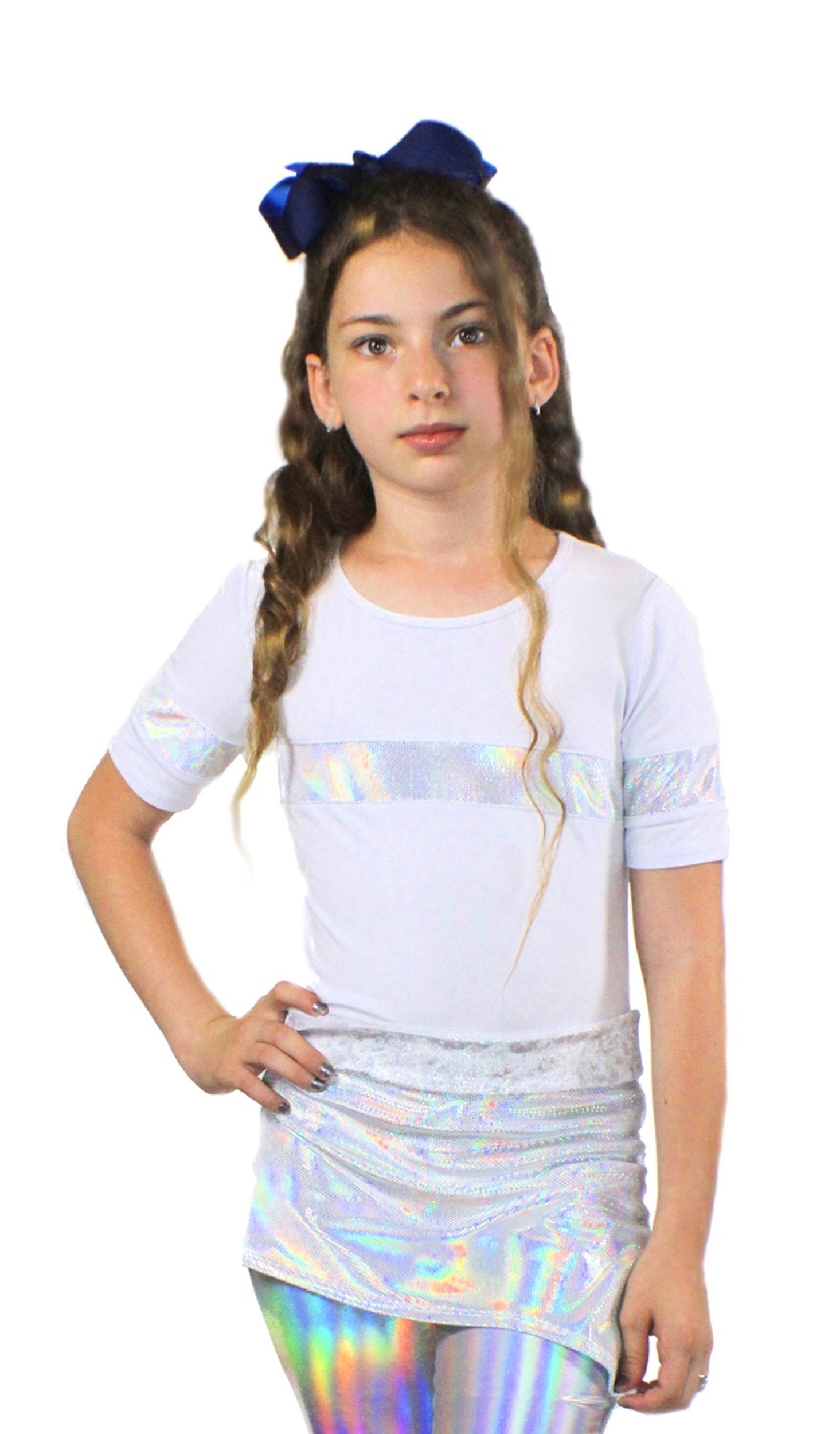 Stella, Bamboo Jersey and Holographic Sequin Top
