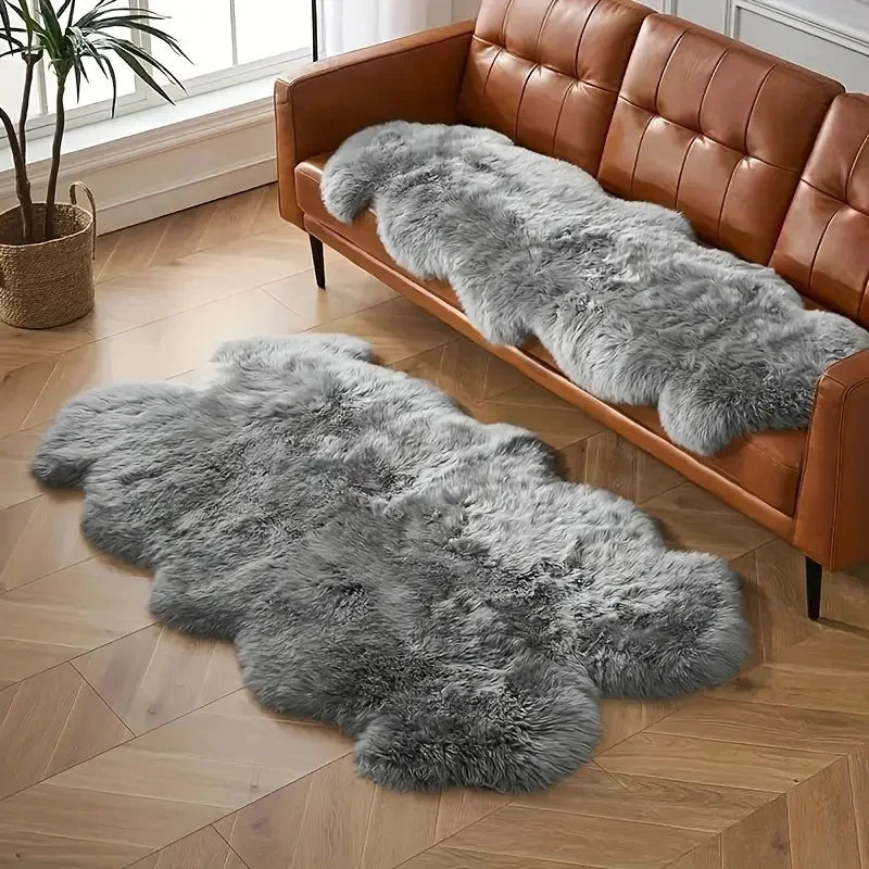 Faux Fur Rug, Fluffy Pink Small Sheepskin Rug, Ultra Soft 2x3 Ft Mat, Machine Washable Shag Mats, Nursery Throw for Bedroom rug
