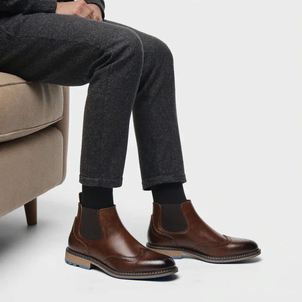 2026 Classic Red Wine Chelsea Boots for Men Fashionable Men Boots Casual Men Ankle Boots