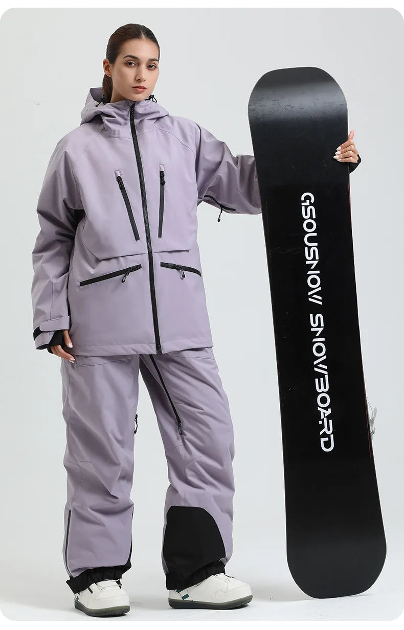 Gsou Snow Outdoor Sport New Winter Warm Men And Women's Snowboard Coats Waterproof Breathable Skiing Jacket Snowboard Wear