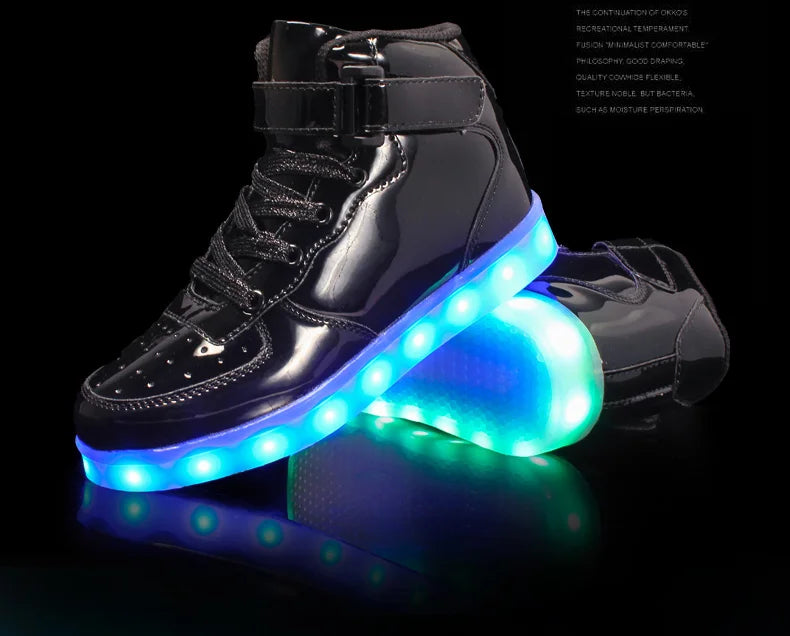 Men's Glowing Sneakers Unisex Luxury Luminous Sneakers USB LED Colorful Lighted Luminous Shoes Women Night Light Vulcanize Shoes