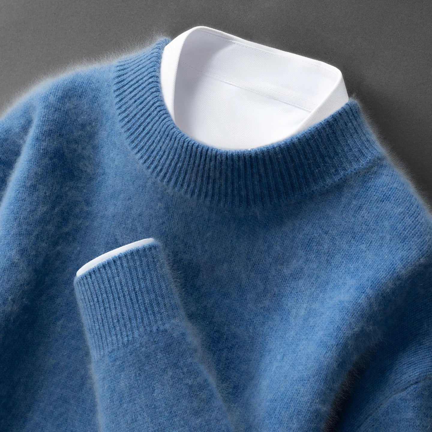 ZOCEPT Natural Cashmere Mock Neck Pullover Men Cashmere Sweater Soft Warm Jumpers Quality Casual Business Knitwear Basic Tops