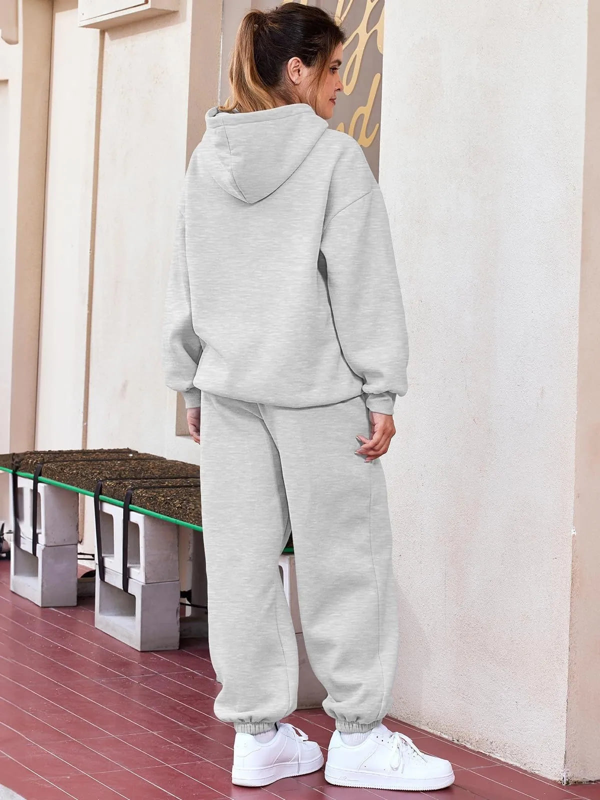 Women's Casual Hooded Sweatshirt and Sportswear Pants Set Long Sleeve Long Pants Autumn Season Fashion Ladies Outfit