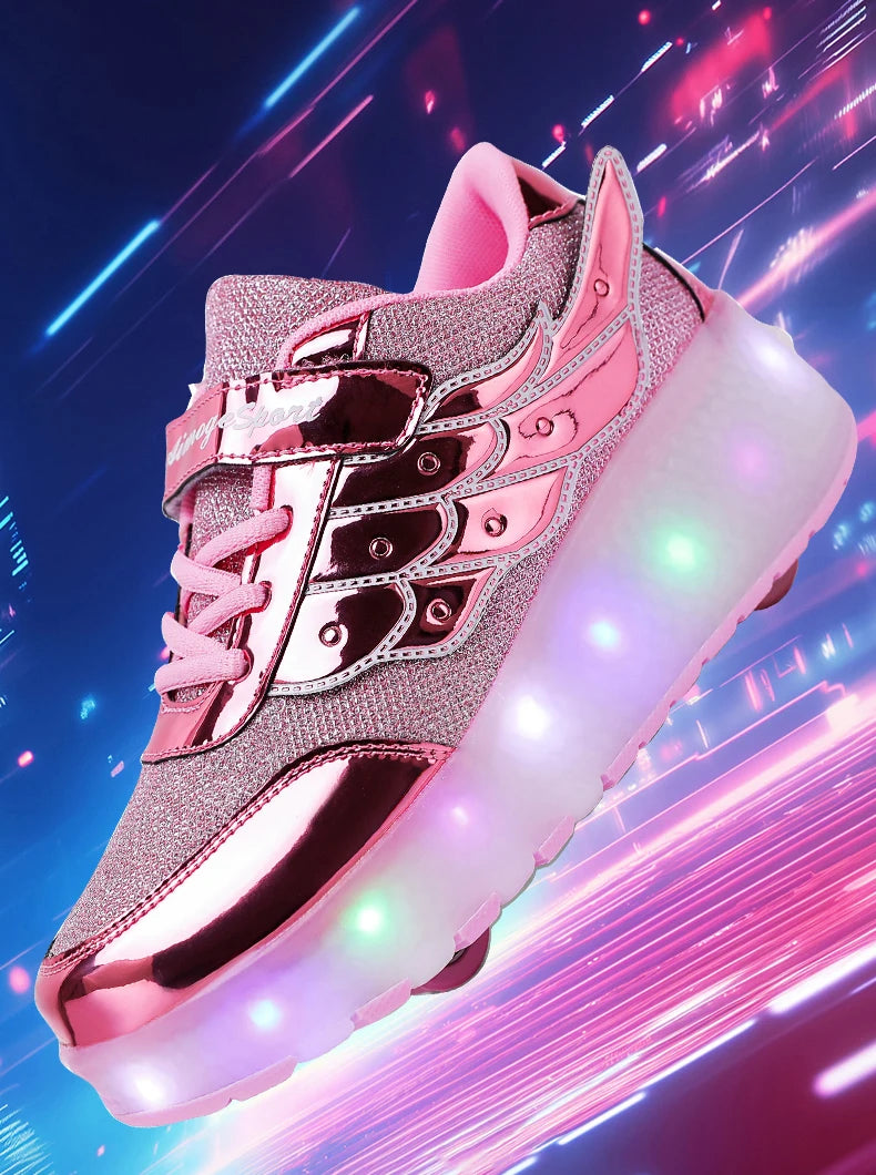 Outdoor Deformation Parkour Skates - Dual-Use Sneakers Roller Shoes for Children, Boys, Girls, Adults, Men, Women, Unisex Roller Skates