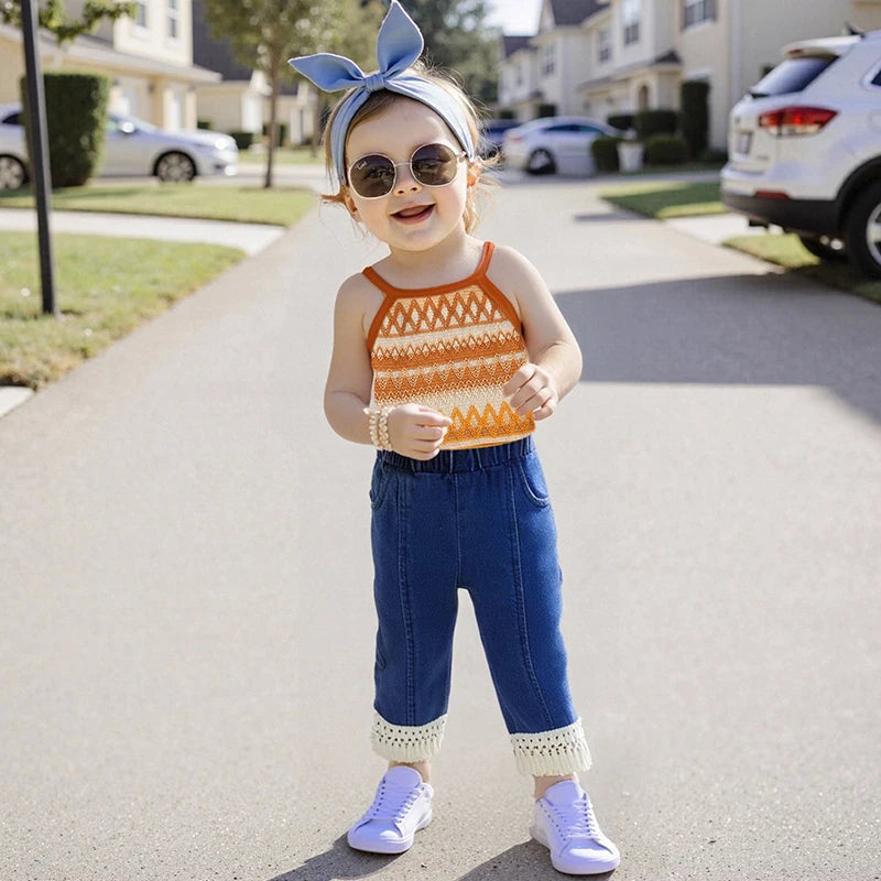 Girls Sleeveless Knit Top