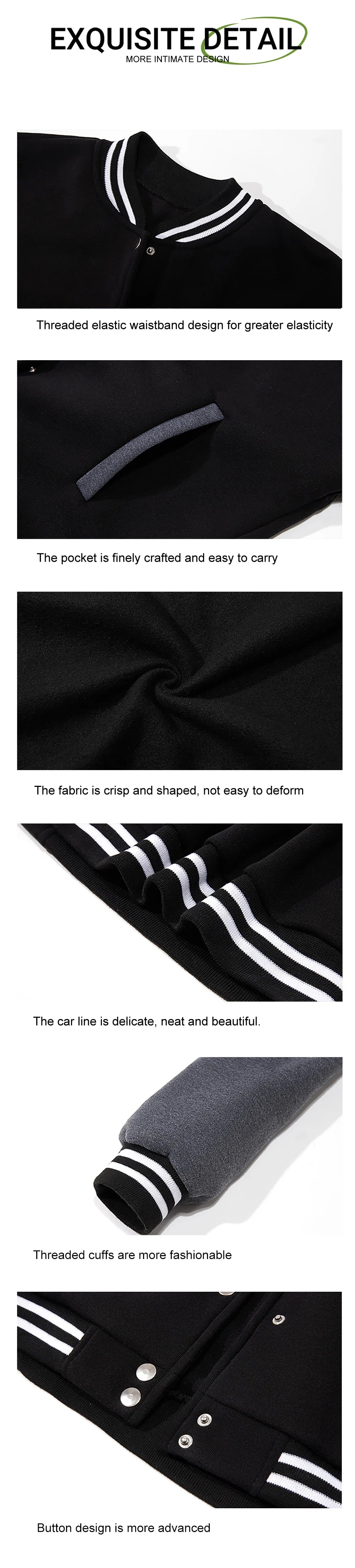 Black White Jacket Coats 5XL Loose Oversized Casual Wear for Men and Women - Baseball Street Coat, Warm Fleece Jackets