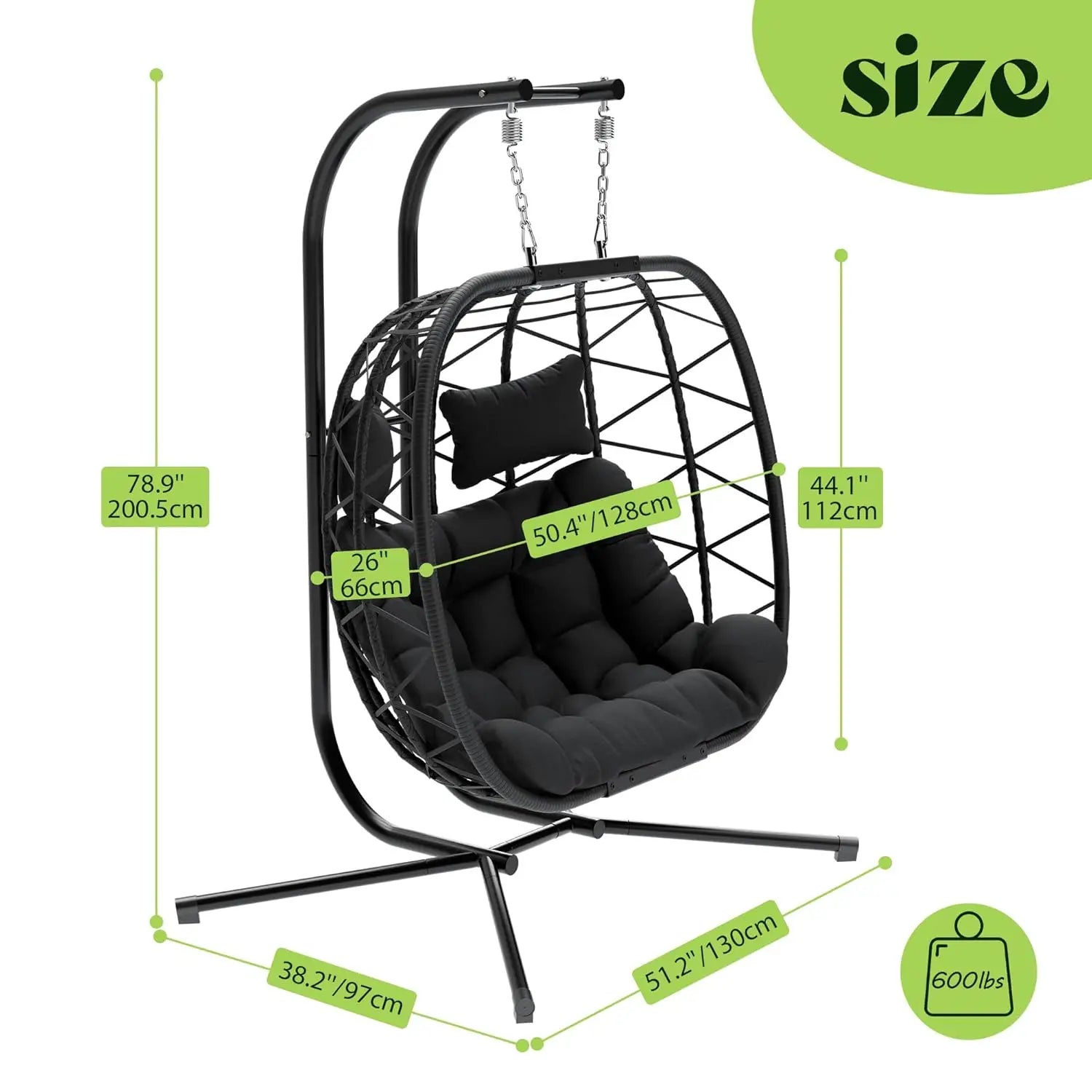 Double Swing Egg Chair — Wicker Lounge Collection