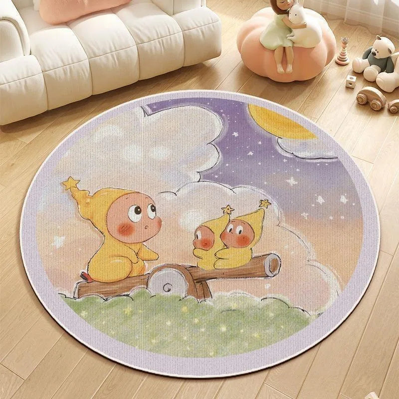 Modern Round Rug Area Minimalist Soft for Living Room Bedroom Study Room Decor Floor Mat Slip-resistant Wear-resistant Beautiful