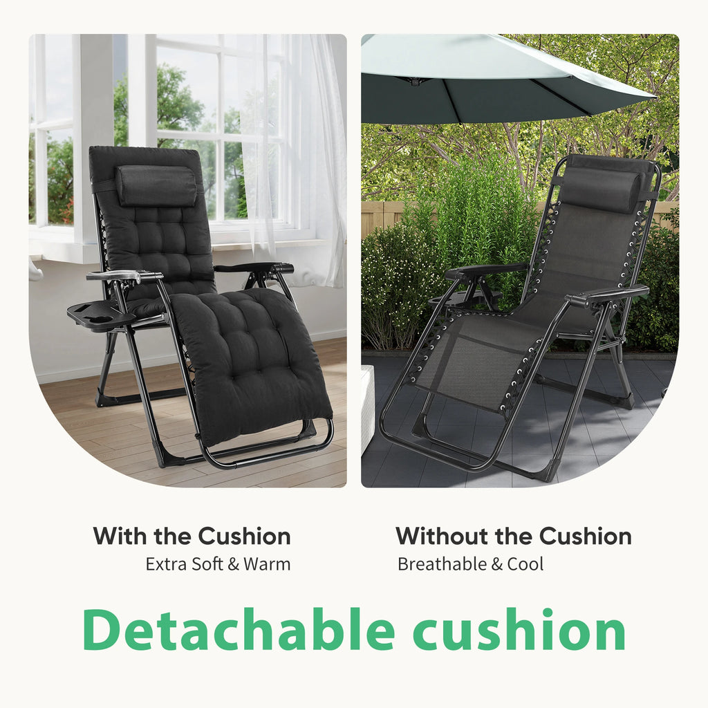 Summer Gravity Recliner - Folding Camping Chair - Patio Lounge  For Outdoor, Garden