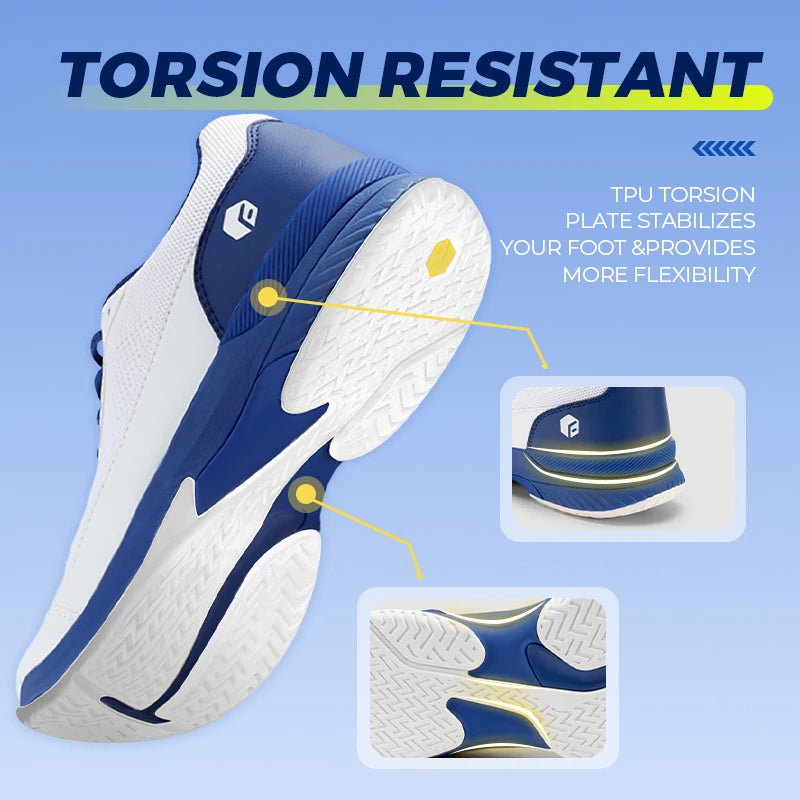 FitVille Men's Tennis Shoes Wide Version 2E Professional Training Sports Shoes Breathable Non-Slip Rackets With Arch Support