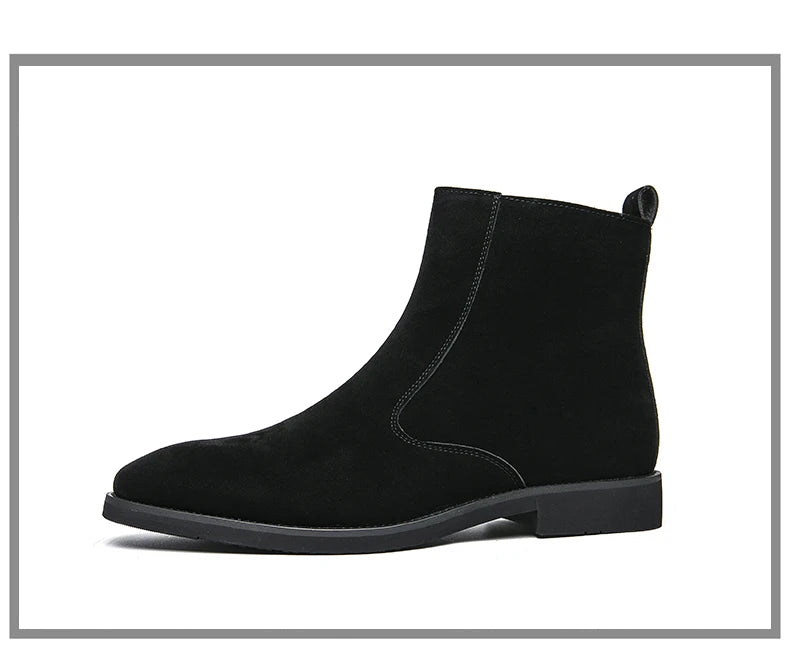 New Arrival Nubuck Suede Leather Boots Men High Top Trend Retro Boots Personality Fashion Mens Casual Chelsea Winter Ankle Boots