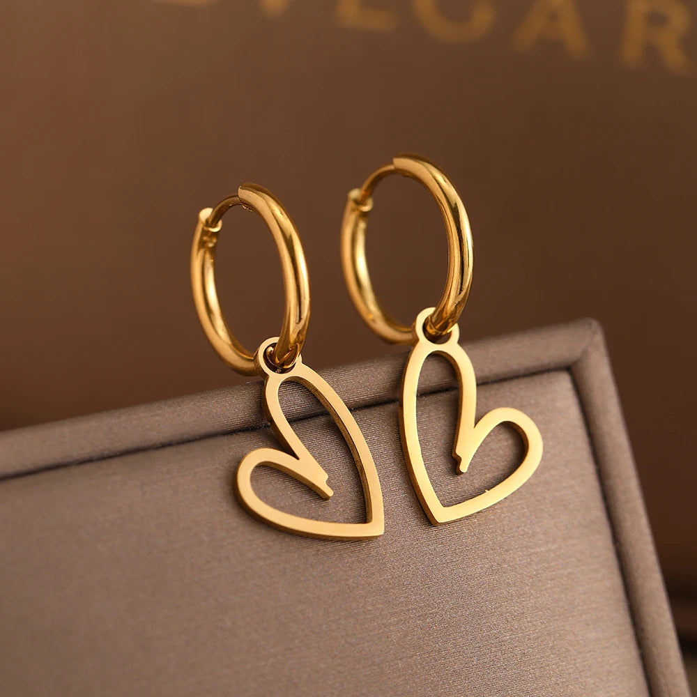 Stainless Steel Earrings New Classic Geometric Double Circle