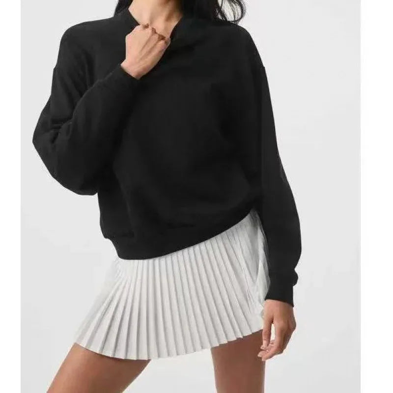 Unisex Oversized Crewneck Sweatshirt Classic Solid Color Loose Fit Long Sleeve Pullover Hip Hop Streetwear Urban Style
