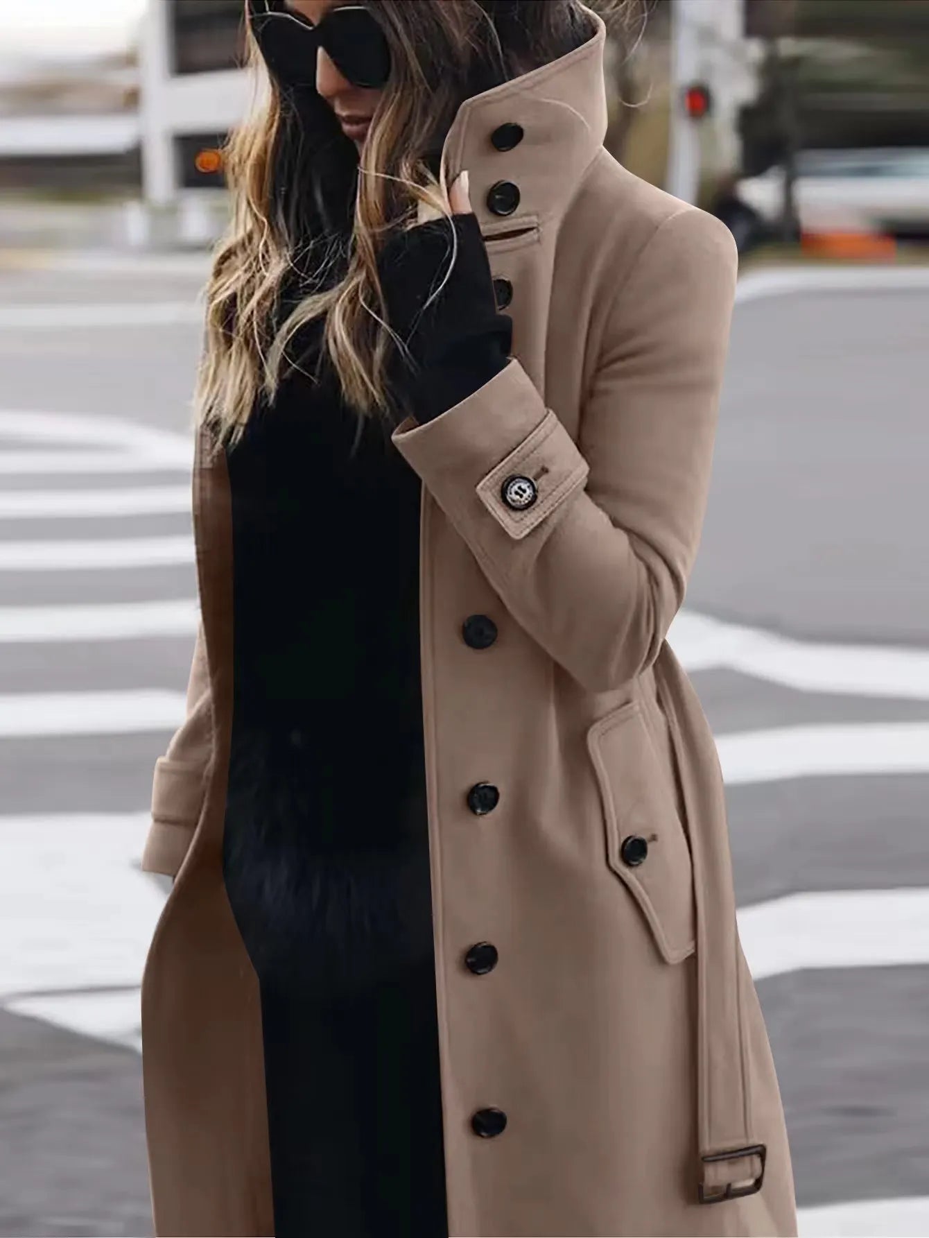 Women's Woolen Long Coat Autumn Winter Jacket Turn-Down Collar Coats Warm Wool Jackets Single Breasted Coat Outerwear Overcoat