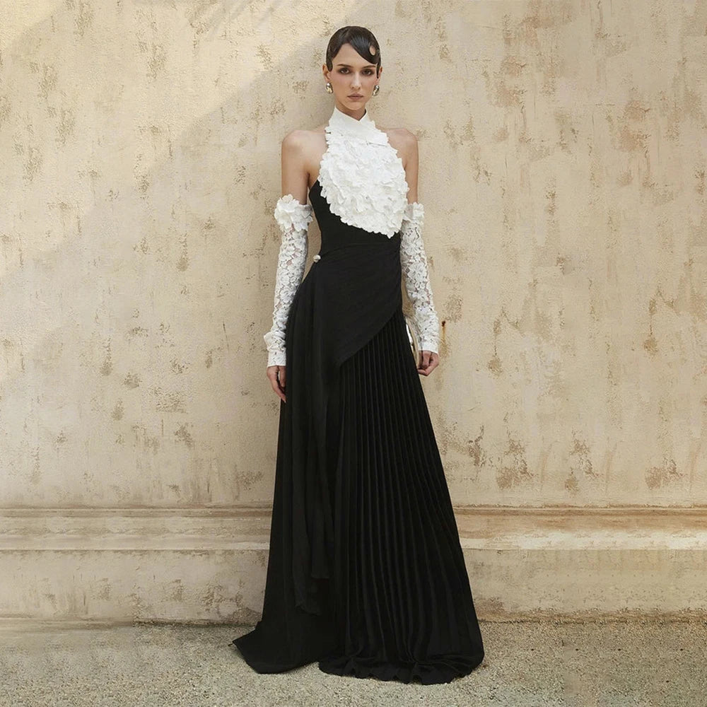 Vintage Sleeveless Halter Gown