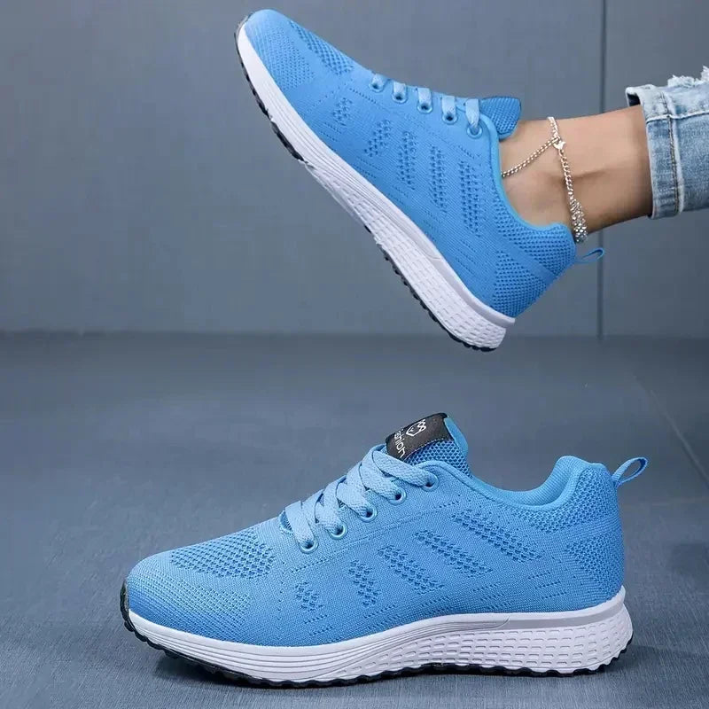 Women's Casual Flats Sports Shoes Mesh Breathable Trainers Ladies Shoes Platform Female Sneakers for Women Tennis Shoes
