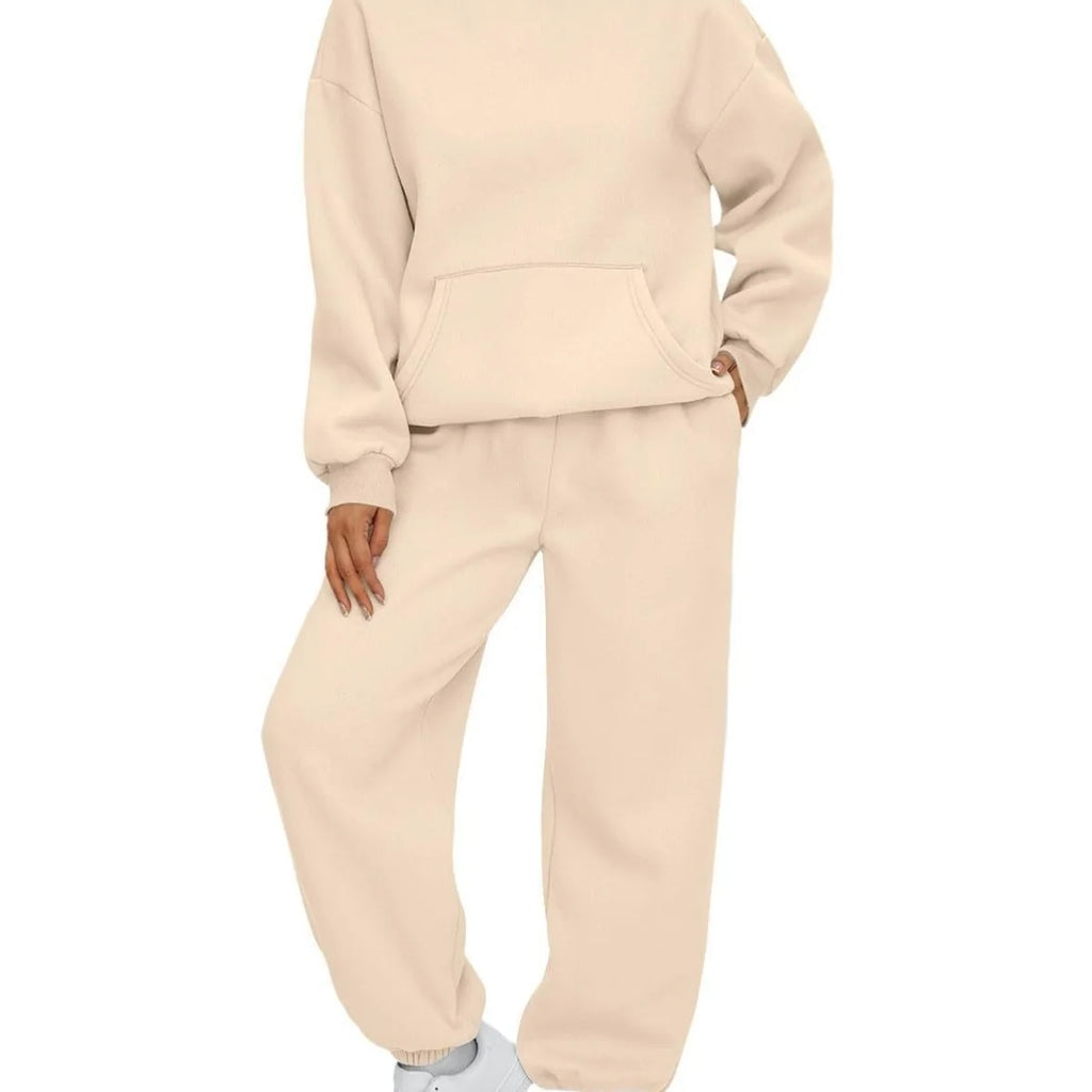 Women's Casual Hooded Sweatshirt and Sportswear Pants Set Long Sleeve Long Pants Autumn Season Fashion Ladies Outfit