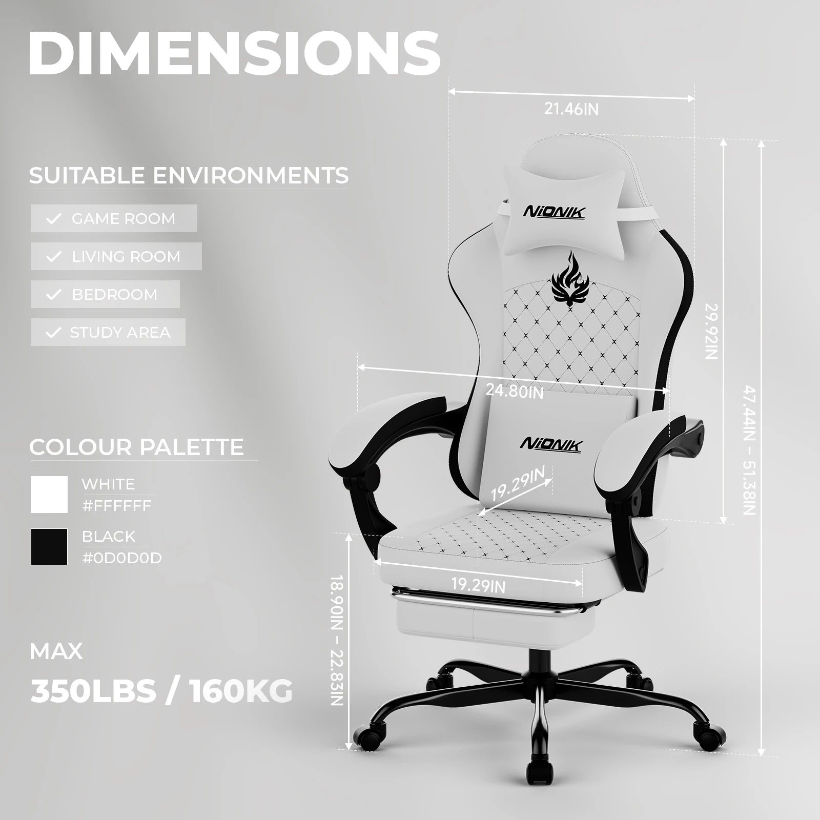 Gaming Chair with Footrest,