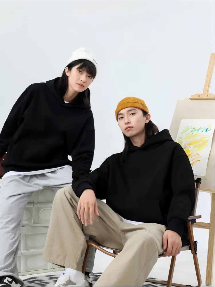 500gsm Heavyweight Faux Sherpa Fleece Hoodie, Drop Shoulder Oversized Pullover, Unisex Pocket Sweatshirt, Winter Streetwear