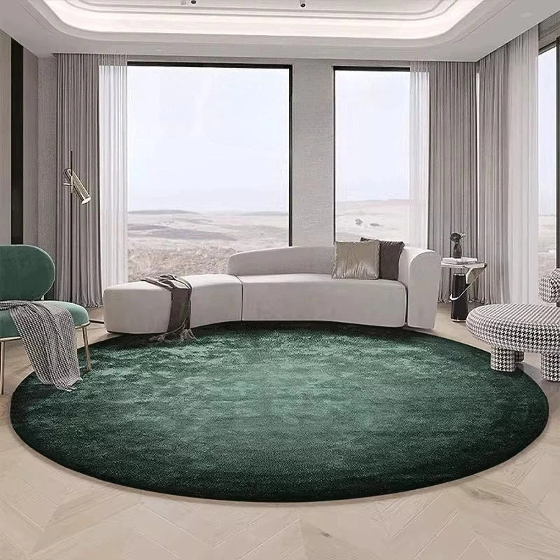 Modern Minimalist Carpets for Living Room Light Luxury Bedroom Decor Green Carpet Round Lounge Mat Home Fluffy Soft Plush Rug