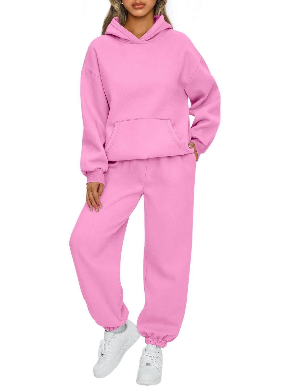 Women's Casual Hooded Sweatshirt and Sportswear Pants Set Long Sleeve Long Pants Autumn Season Fashion Ladies Outfit