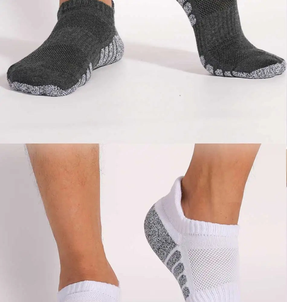 6 Pairs Thickened Towel Bottom Running Socks - Non-Slip Breathable Sports Socks