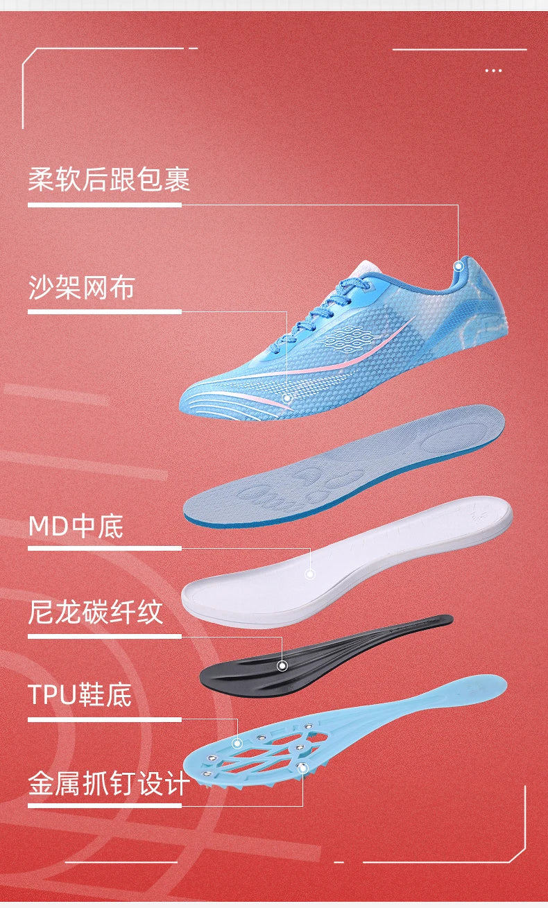 2025 New Couples Track and Field Shoes Non Slip Women Spikes Sneakers Breathable Men Running Shoes Comfortable Outdoor Sneakers