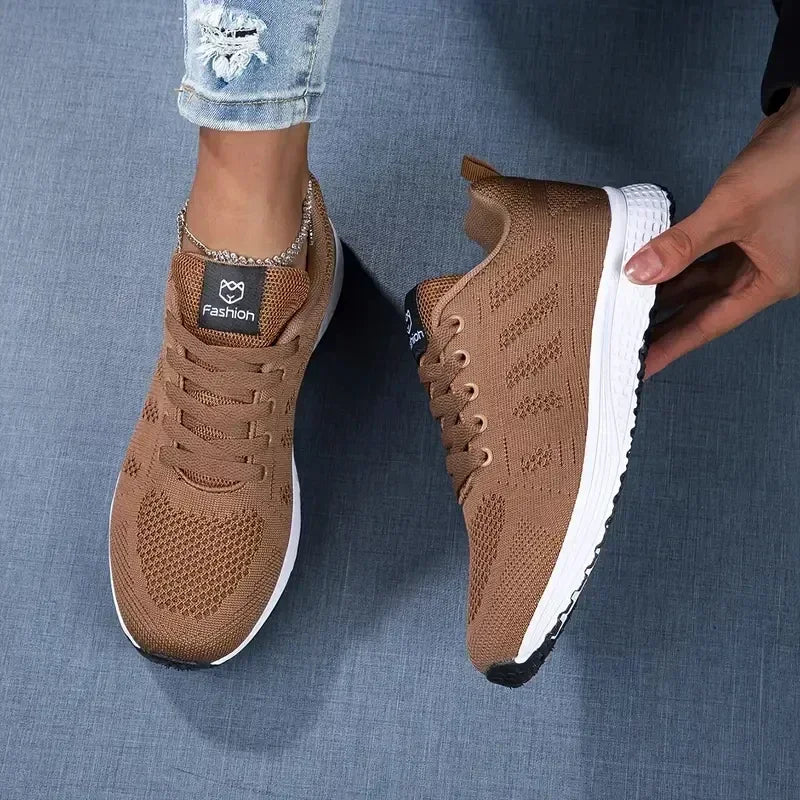 Women's Casual Flats Sports Shoes Mesh Breathable Trainers Ladies Shoes Platform Female Sneakers for Women Tennis Shoes