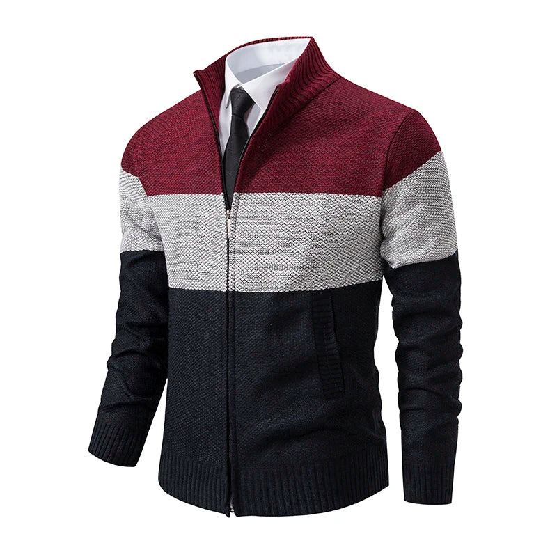 Men's Autumn and Winter New Stand-up Cardigan Sweater Trend Sweater Coat