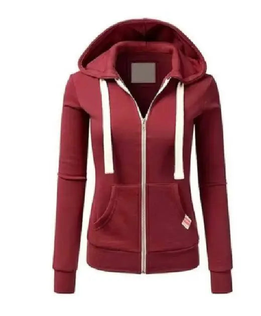 Autumn and Winter Hooded Sweatshirt for Women's Casual Streetwear - Zipper Sports Shirt, Long Sleeved Jacket, Hoodie Top