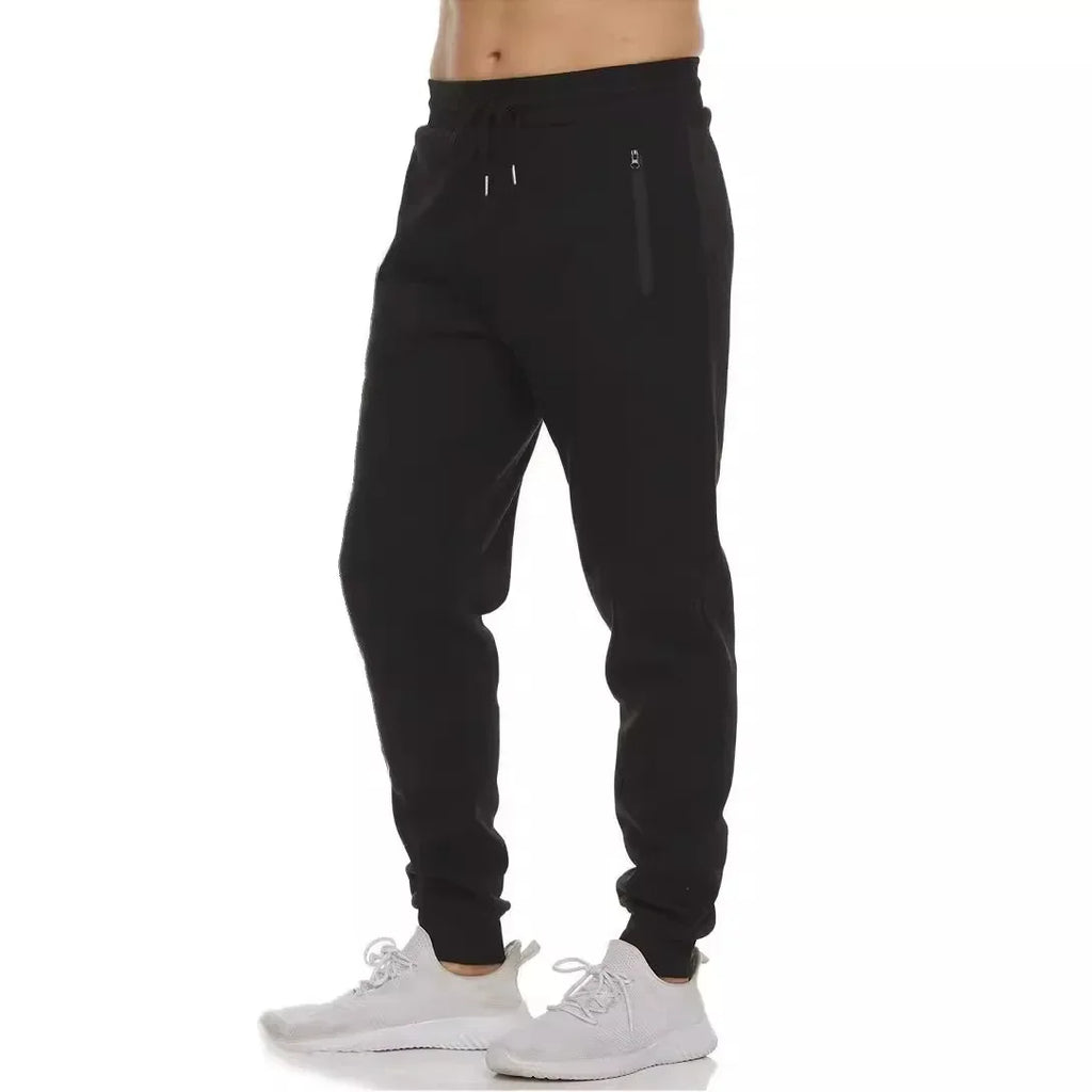 New Sweatpants with Side Zipper Pockets for Men - Joggers, Track Pants, Elastic Waist Sport Casual Baggy Fitness Gym Clothing