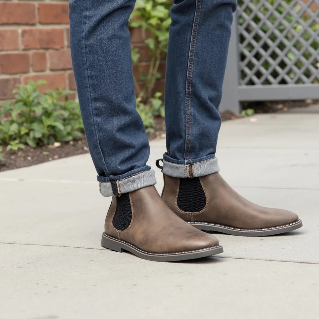 Men's 2026 Casual Comfortable Retro Chelsea Boots Fashion Leather
