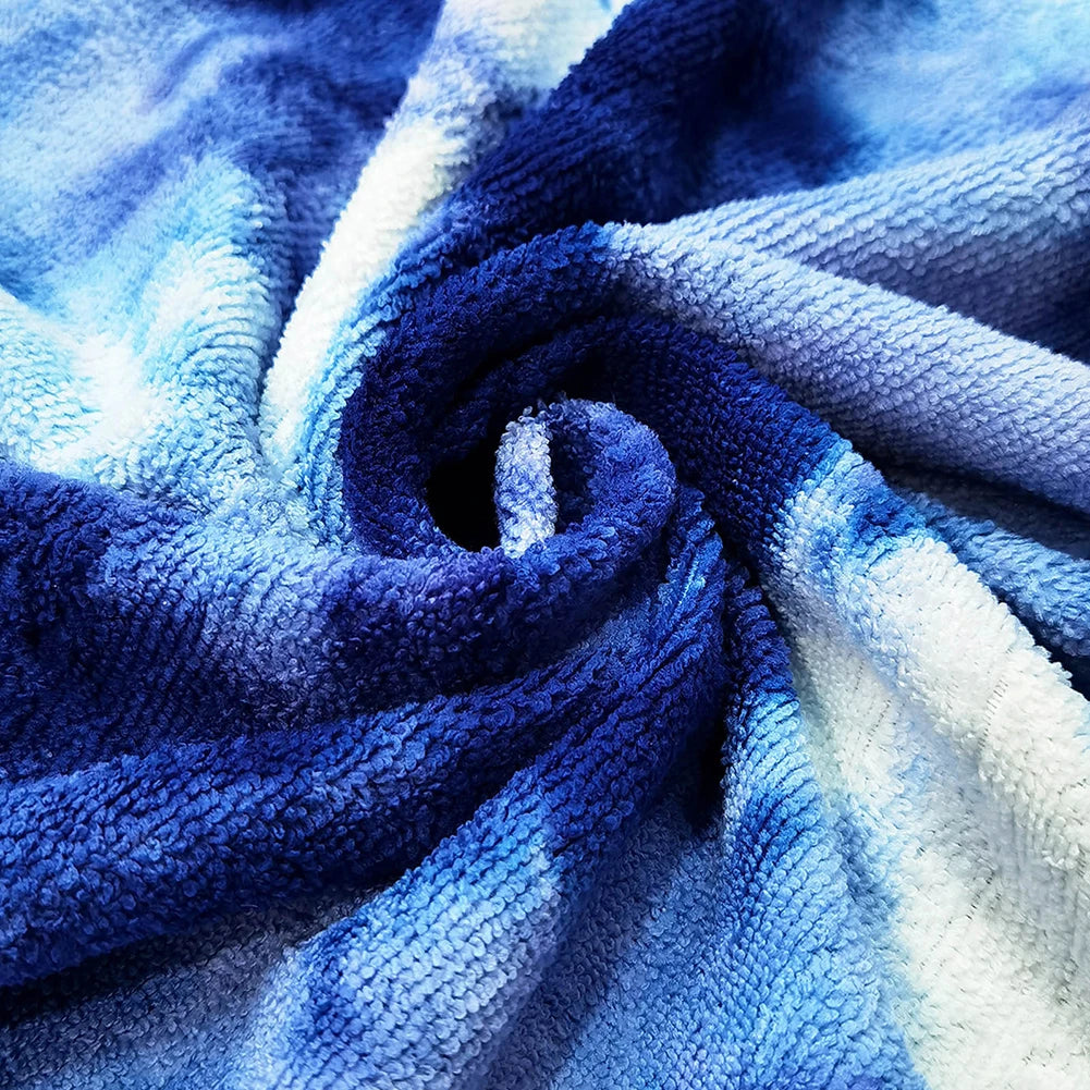Surf Poncho Towel Microfiber Fabric Microfiber Beach Blanket Tie-Dry