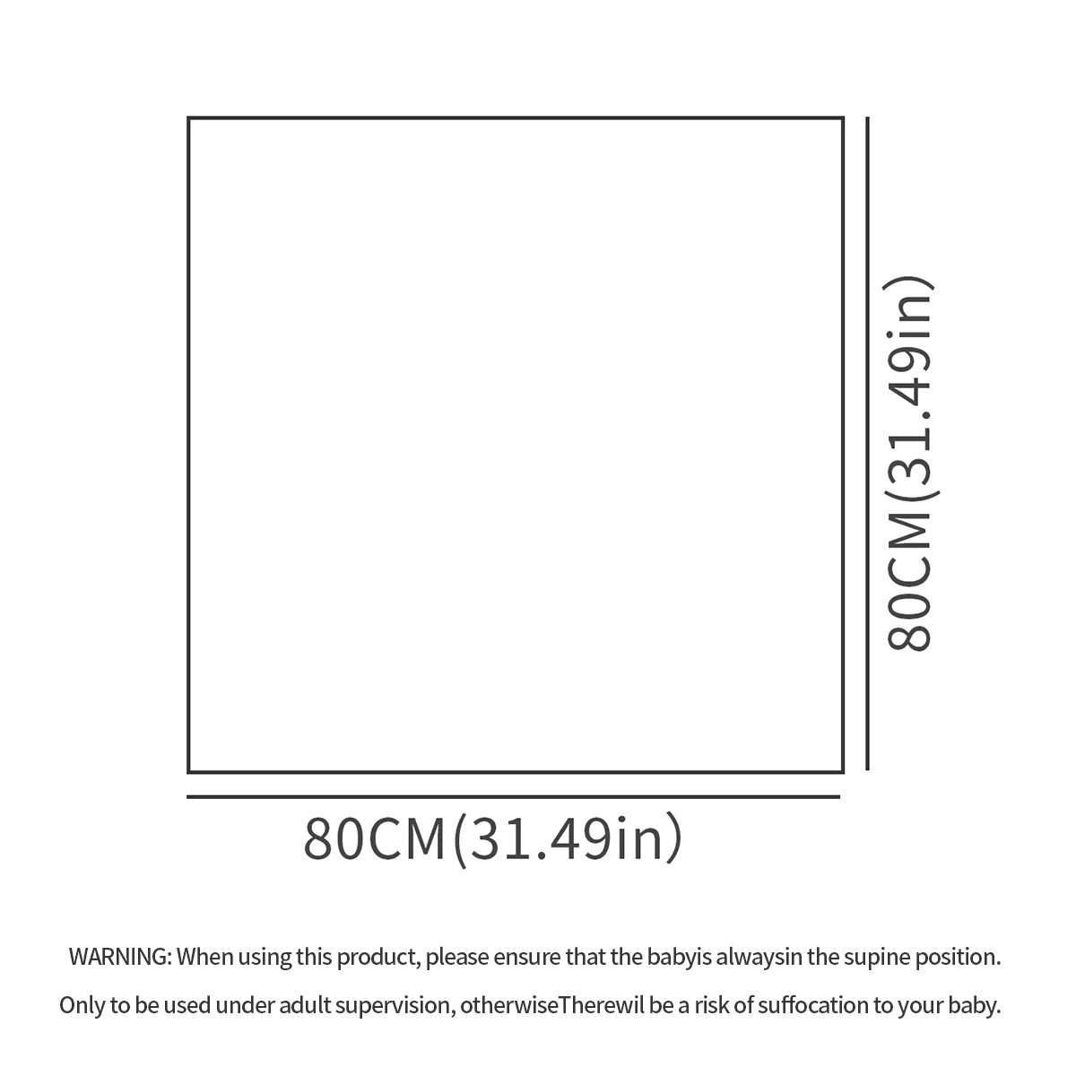 HappyFlute 80x80cm Muslin Baby Blanket Soft Cotton-Cashmere Blend 2-Layer Comfortable High-Quality Print Infant Blanket