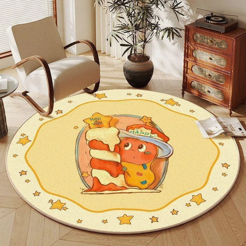 Modern Round Rug Area Minimalist Soft for Living Room Bedroom Study Room Decor Floor Mat Slip-resistant Wear-resistant Beautiful