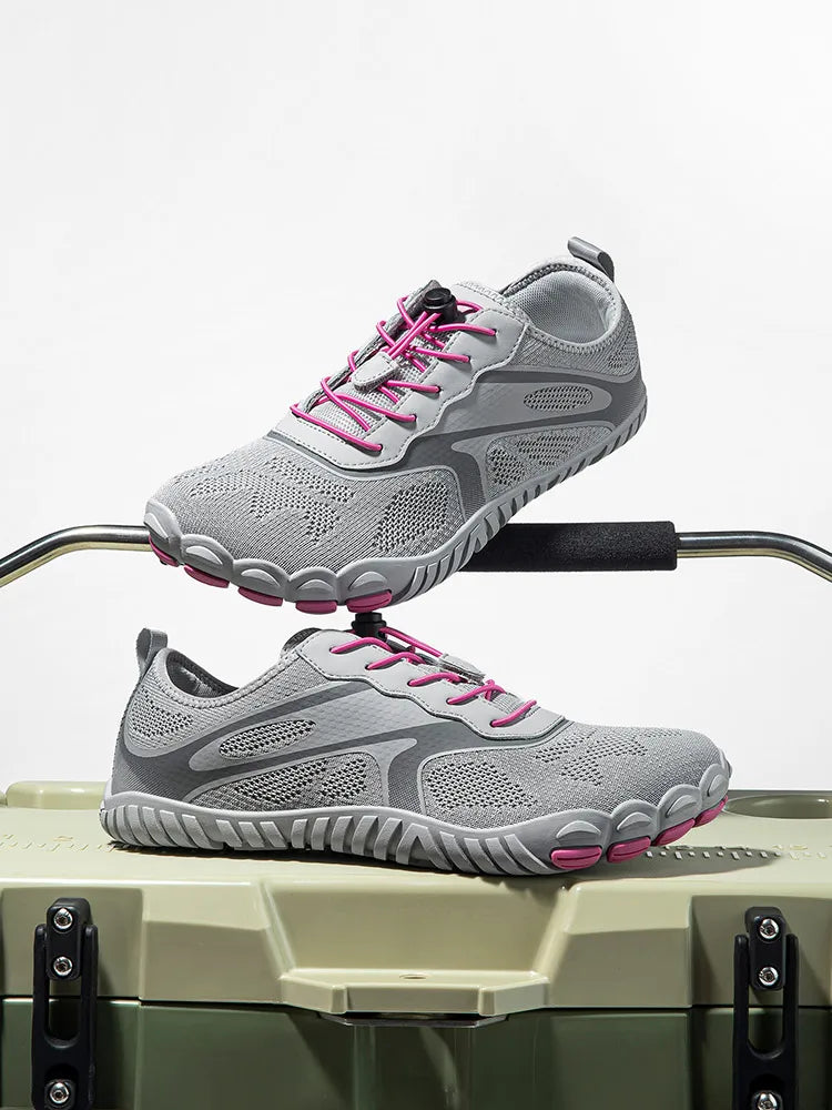 HOBIBEAR Men Women Barefoot Sneakers Wide Toe Elastic Band Beach Walking Shoes Mesh Breathable Running Sneakers