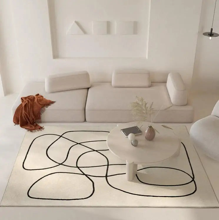 Nordic Style Living Room Decoration Carpet - Large Area Rug for Bedroom, Fluffy Soft Cloakroom Rug, Thickened Anti-skid Mat