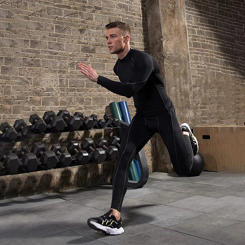 Men's Sport T-Shirt Quick Dry Bodybuilding Running Shirt Long Sleeve Compression Top Gym T-Shirt Men's Fitness Tight Rashguard
