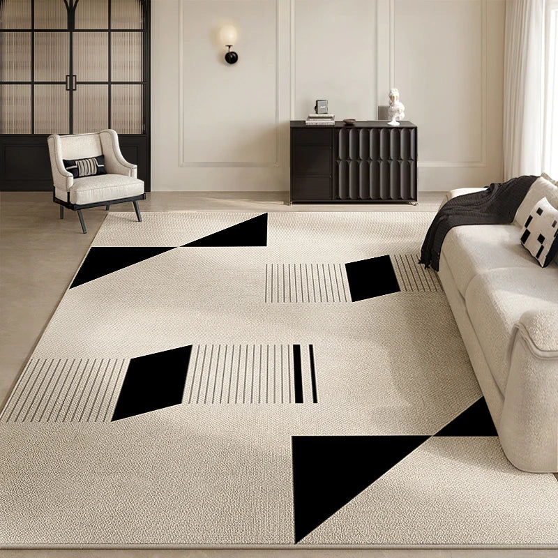 VIKAMA Scandinavian Minimalist Style Abstract Carpet for Living Room and Bedroom - Large Sofa Carpet for Home Decoration