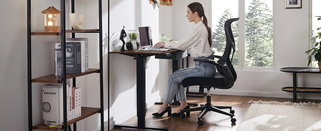 Ergonomic Office Chair - Lumbar Support Office Chair | High Back Swivel Rolling Chairs With Wheels And Arms-Rest