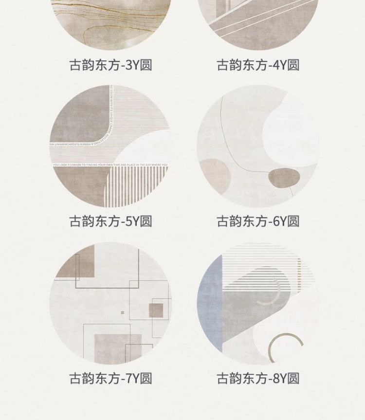 Wabi-sabi Style Round Carpet Thickened Computer Chair Anti-slip Mat Simple Carpets for Living Room Fluffy Soft Bedroom Decor Rug
