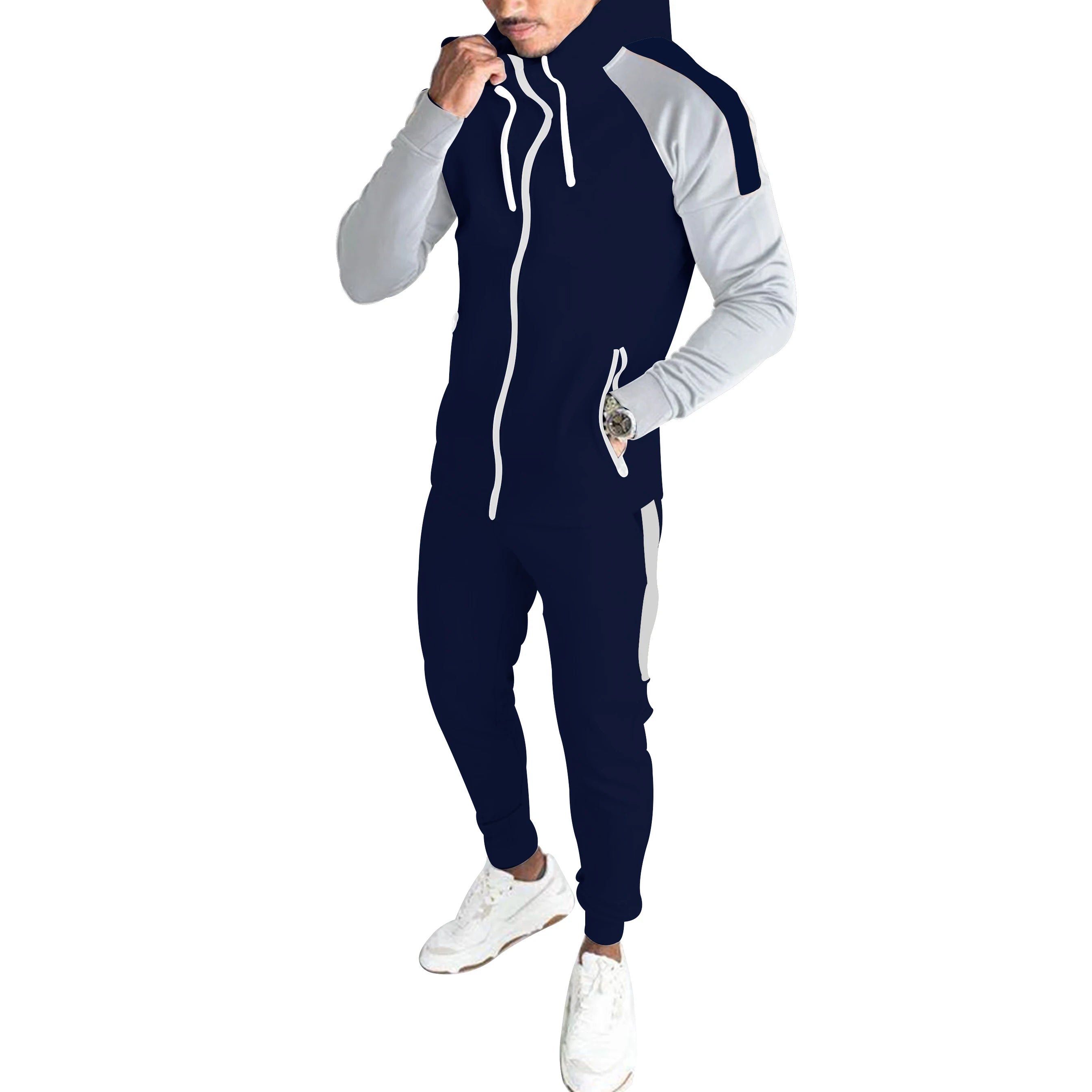 Casual Tracksuit Men Hooded Sweatshirt Outfit Spring Autumn Men's Sets Sportswear 2020 Male Hoodie+Pants 2PCS Jogging Sports Suit