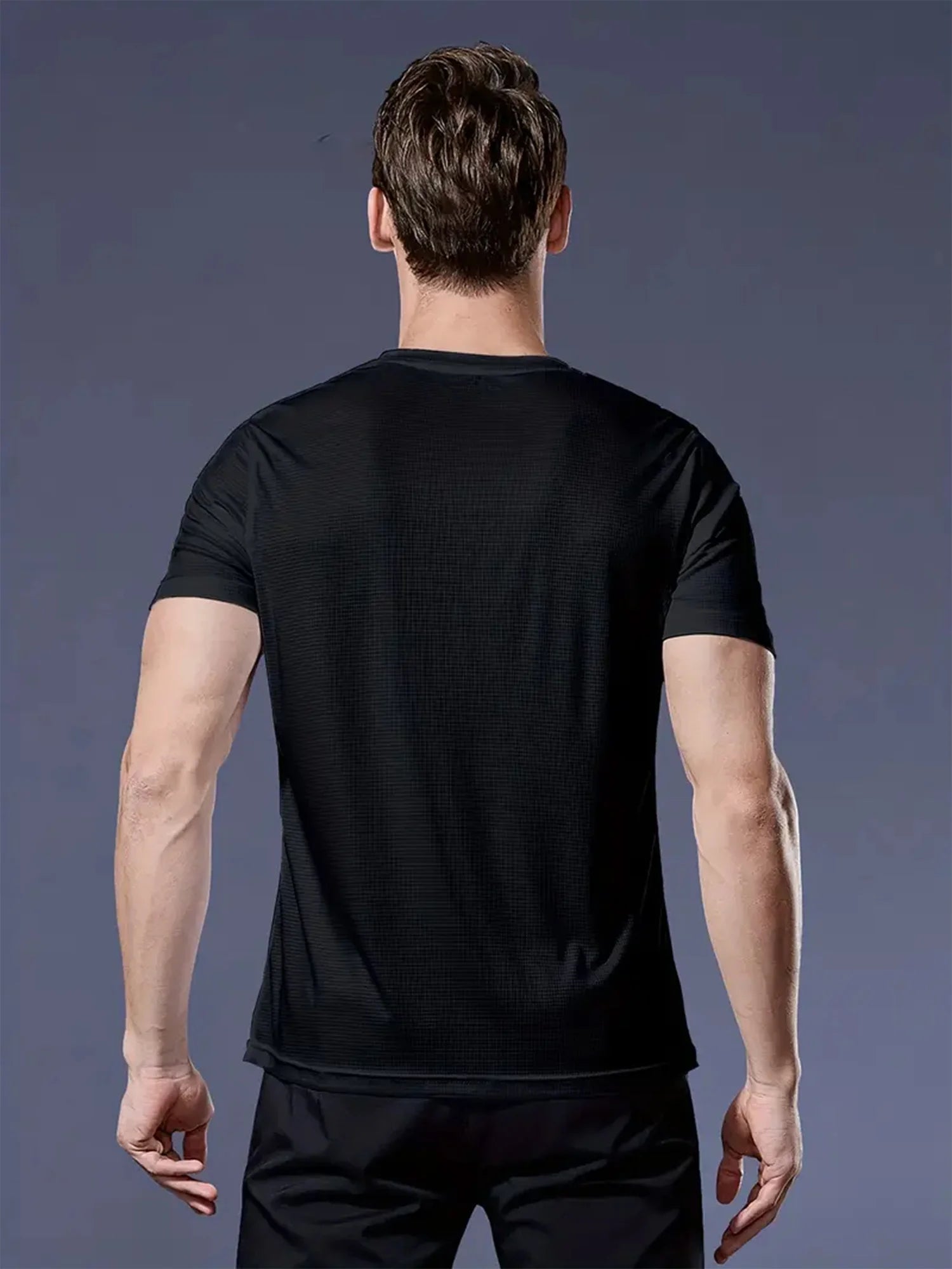 Round Neck T-Shirt 4-Color Black and White Gray Navy Ultra-Light Men's Quick-Drying Breathable Sweat-Absorbent Shirt