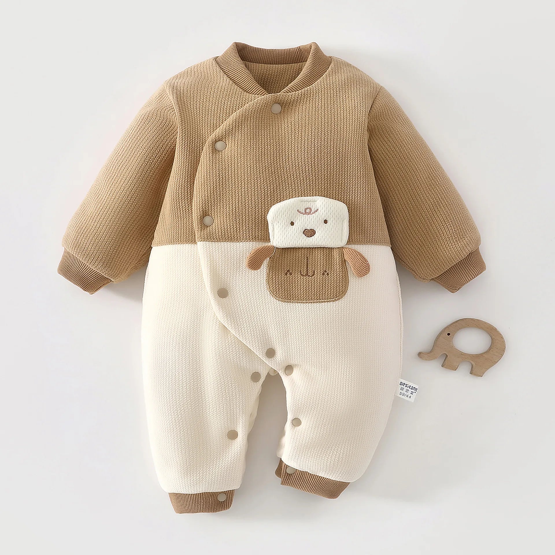 0-18M Baby Jumpsuit Clip Cotton Thick Autumn and Winter Clothes Newborn Warm Pajamas Baby A-level Clothes Crawling Clothes