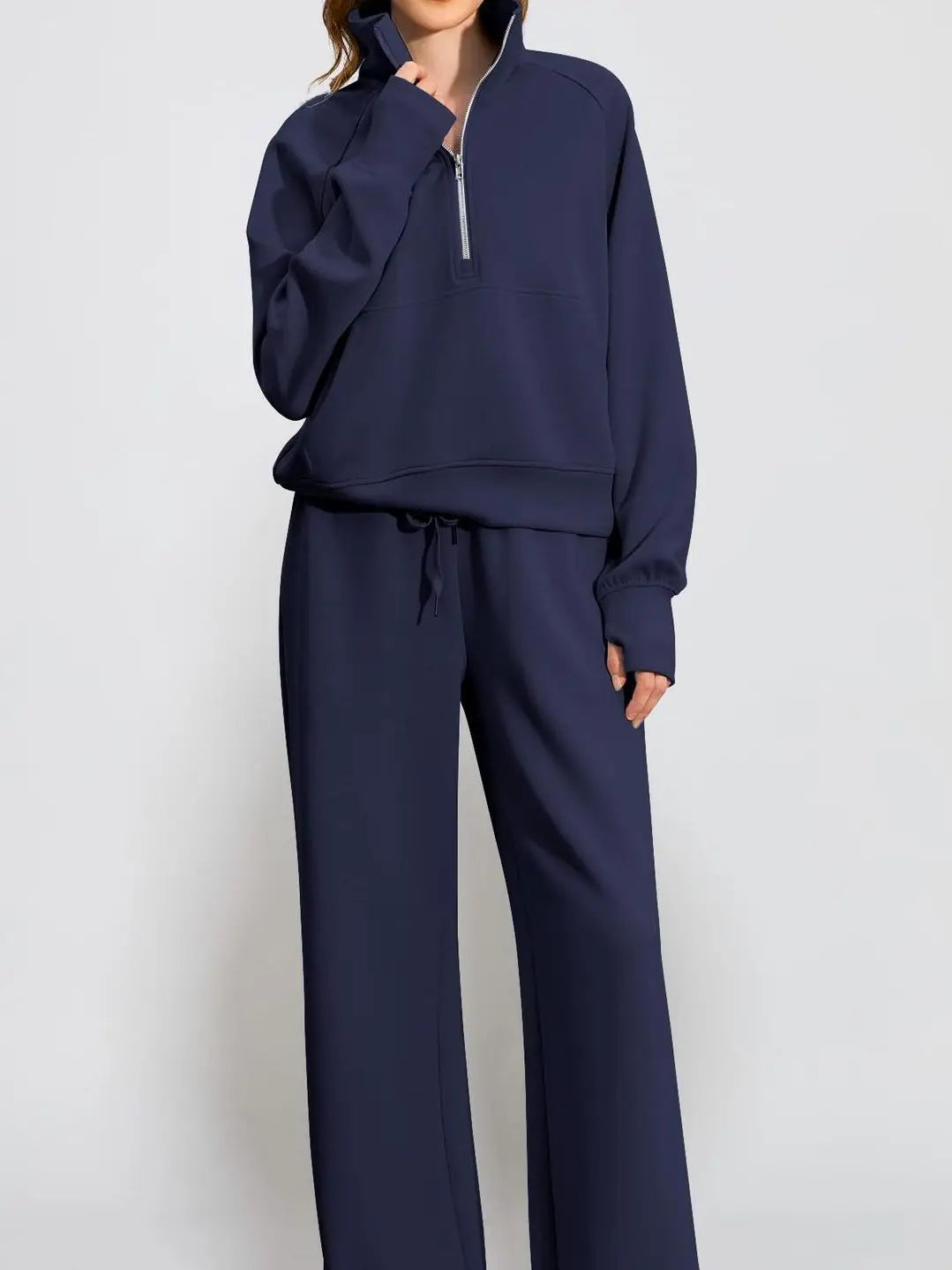 Spor Zipper Hoodie Set