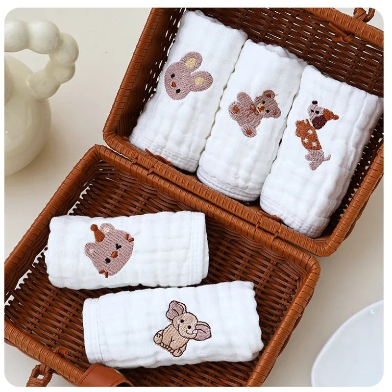 5pcs Cotton Baby Face Towel Set Soft Muslin Squares