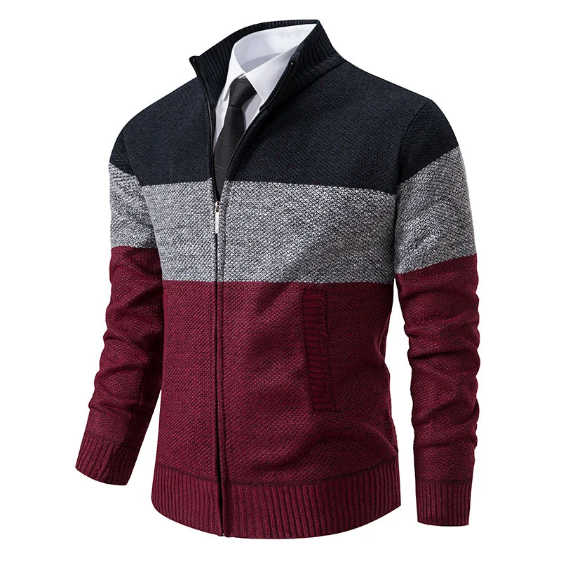 Men's Autumn and Winter New Stand-up Cardigan Sweater Trend Sweater Coat