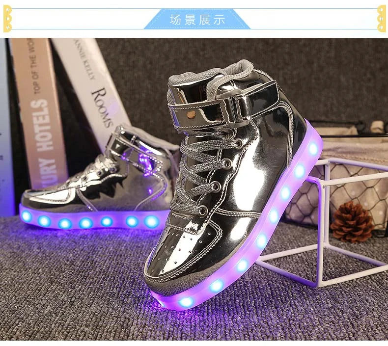 Men's Glowing Sneakers Unisex Luxury Luminous Sneakers USB LED Colorful Lighted Luminous Shoes Women Night Light Vulcanize Shoes